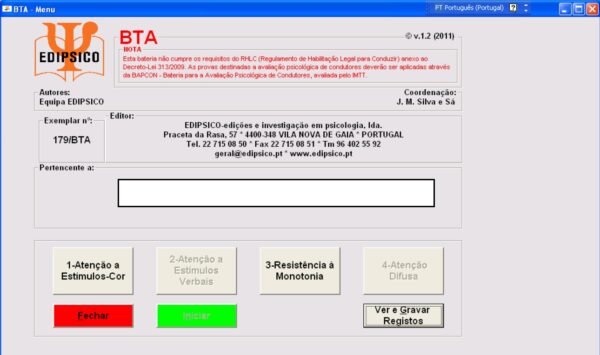 BTA – Bateria de Testes de Atenção