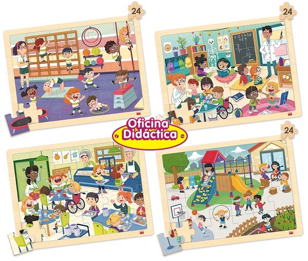 Conjunto de 4 Puzzles – A Minha Escola Inclusiva