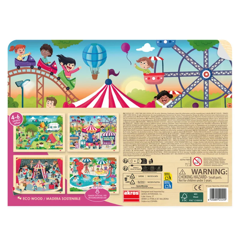 Conjunto de 4 Puzzles – Tempo Livre e Vida Social - Image 6